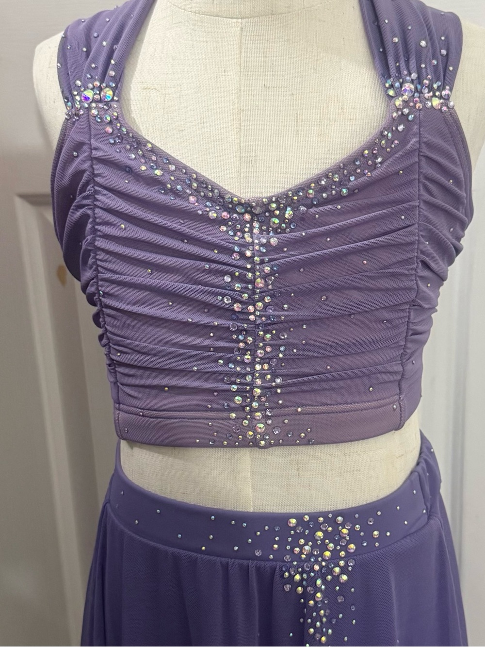 Balera Lavender Rhinestoned Child Medium lyrical costume